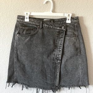 Free People Black Denim Skirt